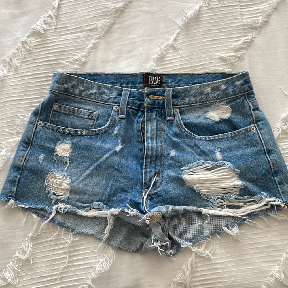 BDG Light Wash Ripped Shorts
